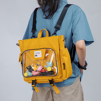 New Summer Backpack Womens Transparent School Bag Large Capacity One Shoulder Messenger Bag Commuting Baby Bag Japanese Pain Bag