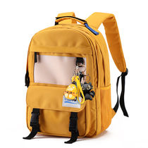 New schoolbag middle school student male simple junior high school high school student female college student burden-reducing canvas large-capacity backpack