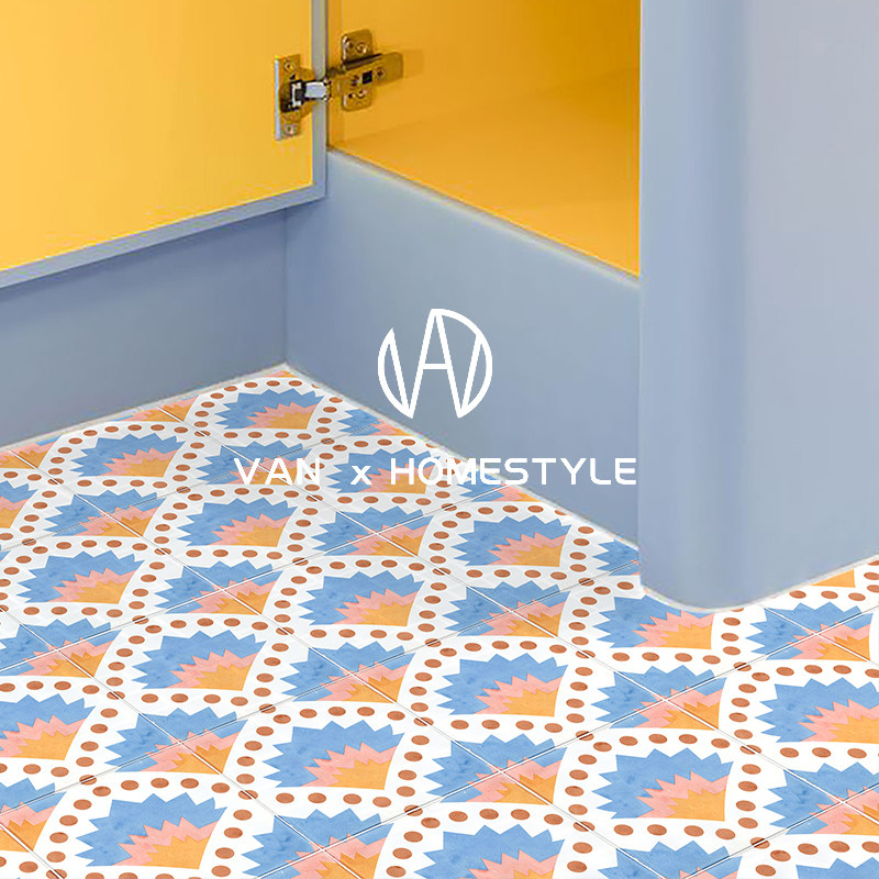 Van Nee geometric balcony courtyard flower tile 200X200 kitchen bathroom wall and floor tiles handmade small tiles