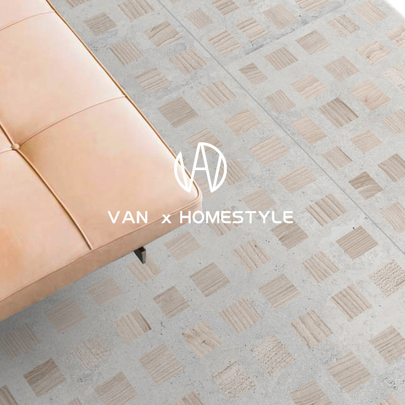 Vannet Wood grain plaid tiles Living room kitchen floor tiles Vintage toilet floor tile bathroom balcony tiles