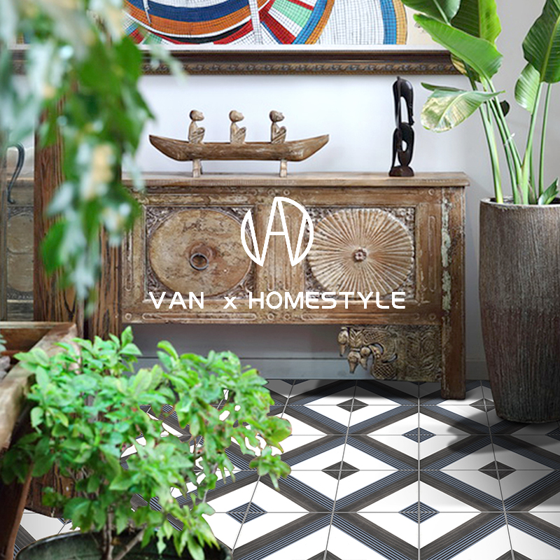 Sanskrit retro glittery glazed antique brick Nordic flower brick make-up room wall brick kitchen floor tile small flower brick tile