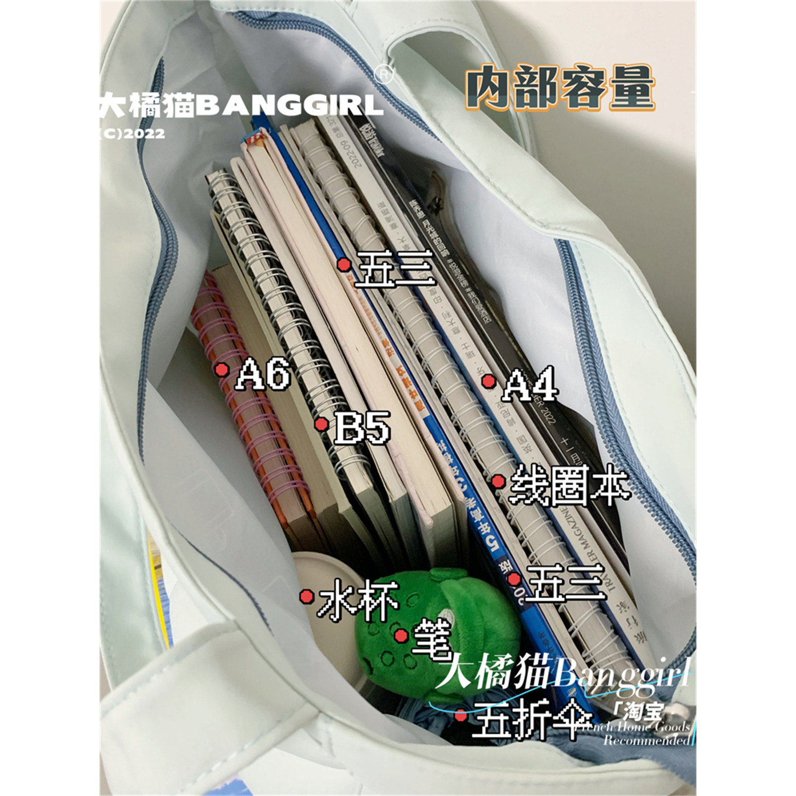 Big Orange Cat Japanese Ins Style Simple Casual Canvas Bag For Women Large Capacity Tote Bag Student Commuter Shoulder Bag - Thumbnail 5