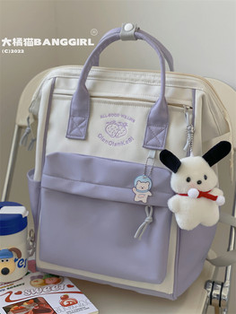 College student canvas large capacity computer backpack