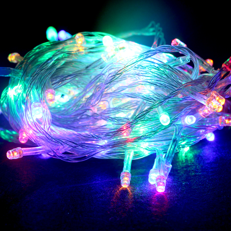 Christmas Decorations Light Strings Colorful Blue Storefronts New Year Outdoor Light Strings With Tail Inserts Festive Ambience Props