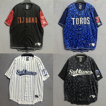 American baseball jersey blouse BF wind T-shirt short sleeve hip hop loose big code jersey letter embroidered male and female with the same tide