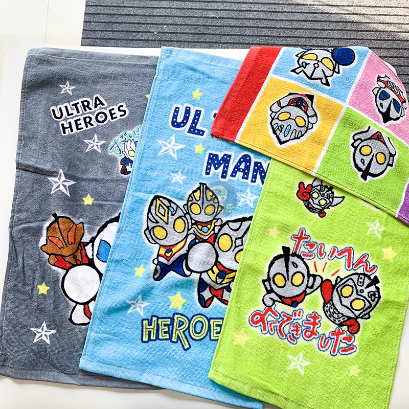 Salted Egg Superman Boys Face Wash Bath Small Towel Ultraman Children's Pure Cotton Soft Absorbent Children's Towel Face Towel Home
