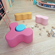 Early teaching Kindergarten Training Art Center Reading bar Soft Bag Round Stool Children Parent Creative Heterosexual Combination Sofa