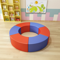 Ring Early Childhood Kindergarten Training Institution Art Center Reading bar Rest Protective Sofa Stool Combination