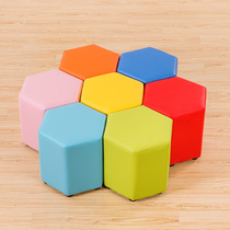 Early Education Center Children Leisure Soft Package Training Institution Kindergarten Waiting for rest area Changing Shoes Sofa Combination Leather Stool