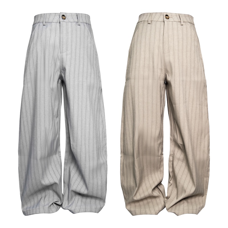 Down Minority Commuting Drapey Niche Two-Tone Striped Trousers Summer High-Quality Straight-Leg Casual Dress Pants Down Minority Commuting Drapey Niche Two-Tone Striped Trousers Summer High-Quality Straight-Leg Casual Dress Pants