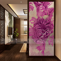 Boutique promotion art glass carving screen partition porch crossing door sliding door shoe cabinet glass banana