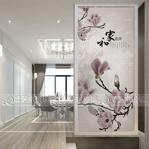 Modern simple style porch screen partition art glass shoe cabinet glass sliding door sliding door tempered Magnolia