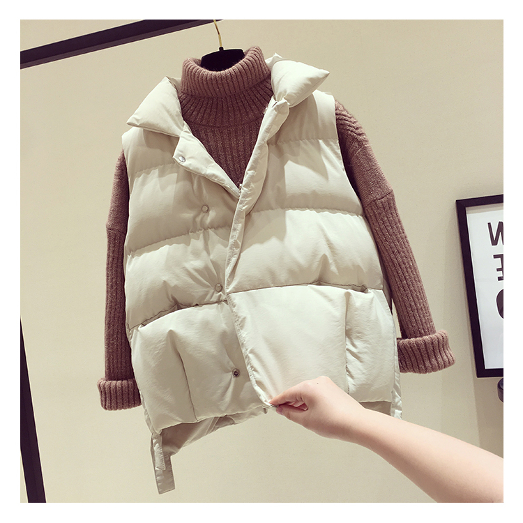 Áo vest nữ ngắn phần phiên bản Hàn Quốc mùa thu đông mùa đông cỡ lớn chất béo mm hoang dã vest vest bánh mì vest vest thủy triều thiết kế thời trang nữ
