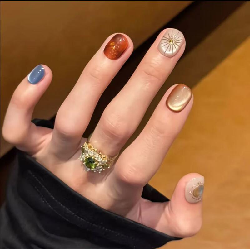 【Warm Sunshine】Wearable Nail Art 2026 New Style Beanie Nails Plato Advanced Whitening Cat Eye False Nail Stickers 【Warm Sunshine】Wearable Nail Art 2026 New Style Beanie Nails Plato Advanced Whitening Cat Eye False Nail Stickers