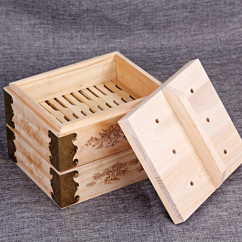 Quadrilateral Steam Cage Wooded Caged Steamed Buns Steamed Cage Miscellaneous Grain 1 Steamed Buns steamed buns Square Hotels Steamed Cage Grass Mat steamed vegetables Steamed Vegetables