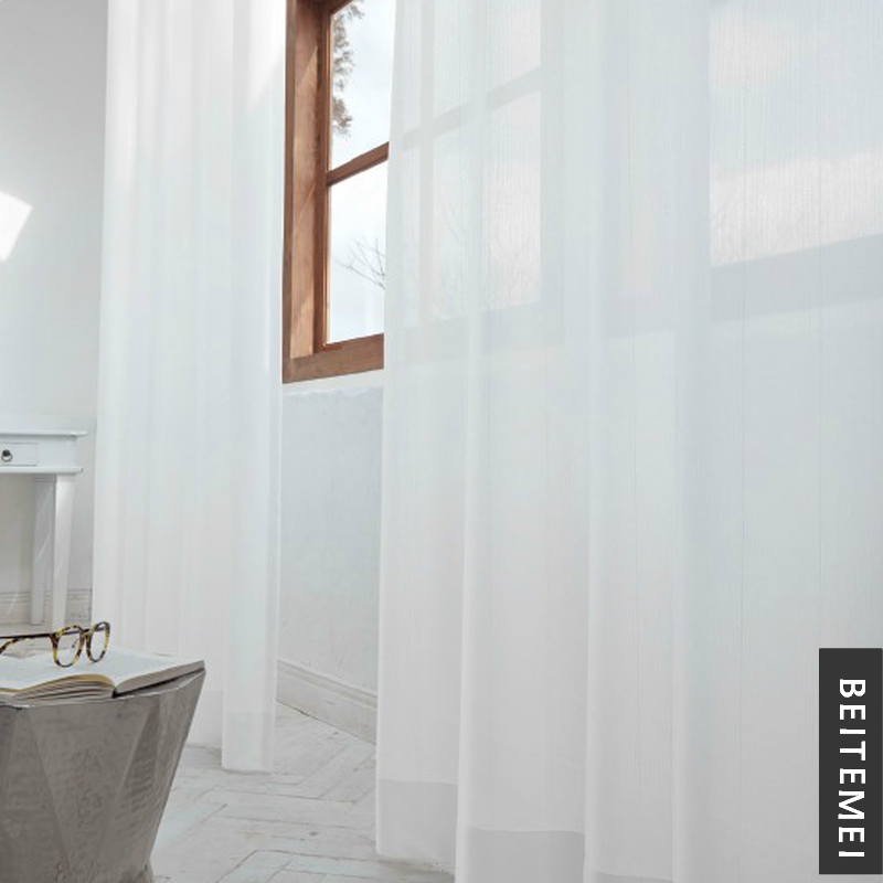 Bette Beauty Classic Brief white yarn Veil Veil fine cotton blend Semi-shading Living room Bedroom Balcony Curtains Custom