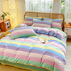 Class a Japanese-Style Full Cotton Yarn-Dyed Washed Cotton Bedding Four-Piece Set Pure Cotton Student Dormitory Duvet Cover Single Bed Three-Four-Piece Set
