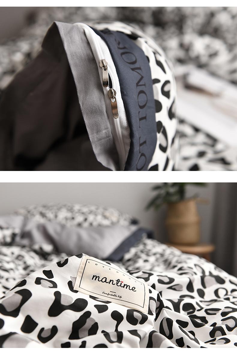 Nordic bông denim doanh nghiệp giường ngủ bông vải quilt beo sọc 1.51.8m kẻ sọc giường ba mảnh 4 - Bộ đồ giường bốn mảnh chăn ga gối đệm màu hồng