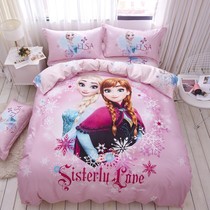 60 cotton four-piece cotton cartoon bedding 3D Aisha Frozen Princess bed sheets three-piece set