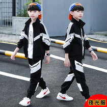 5 childrens boys autumn suit 2021 new boys 8 middle and big children sports two-piece set 13 Korean version 15-year-old tide