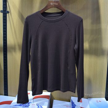 Red No. 1 2024 New Women's Round Neck Base Shirt Autumn and Winter Warm Slim Fit Versatile Long-Sleeve T-Shirt Top H22165