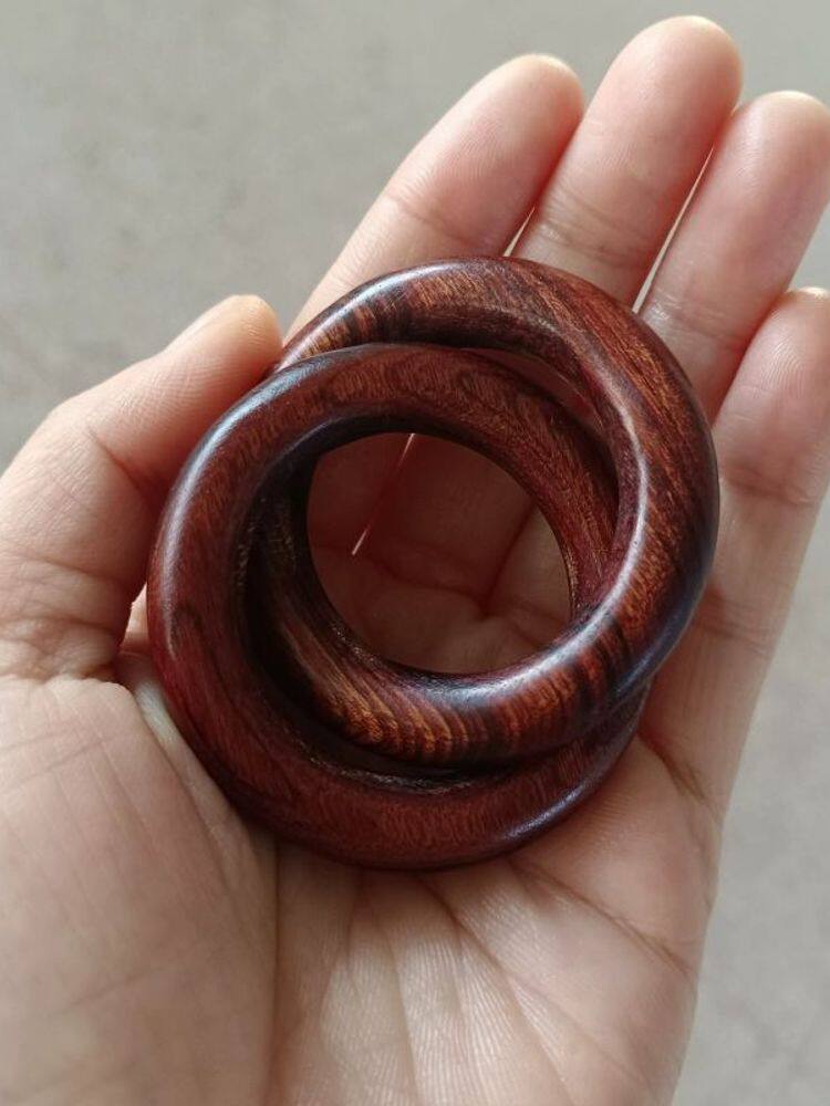 雷擊棗木乾坤圈迷你陰陽環項鍊吊墜