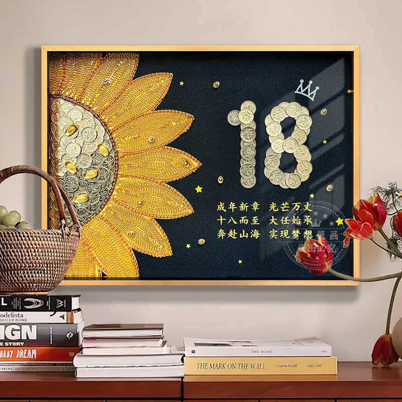 18Th Birthday Gift Pendant Ornament Coin Photo Frame Five-Cent Coin Handmade DIY Commemorative Gift
