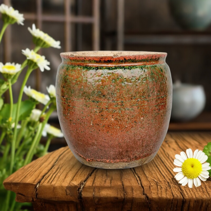 Republic of China Copper Kiln-Glazed Copper Red Glaze Pottery Jar, Chinese-Style Pottery Collection, Authentic Old Antique Ornament, Wabi-Sabi Style Small Tea Container Republic of China Copper Kiln-Glazed Copper Red Glaze Pottery Jar, Chinese-Style Pottery Collection, Authentic Old Antique Ornament, Wabi-Sabi Style Small Tea Container