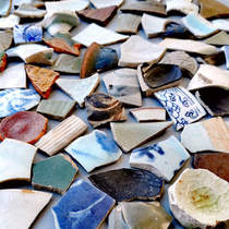 Ceramic decorative fragments Tang Song Yuan Ming and Qing porcelain fragments celadon colored porcelain blue and white glaze black glaze monochrome glaze antique porcelain fragments