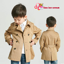 British childrens windbreaker boys coat long Korean version of children autumn and winter style thick childrens 2018 New