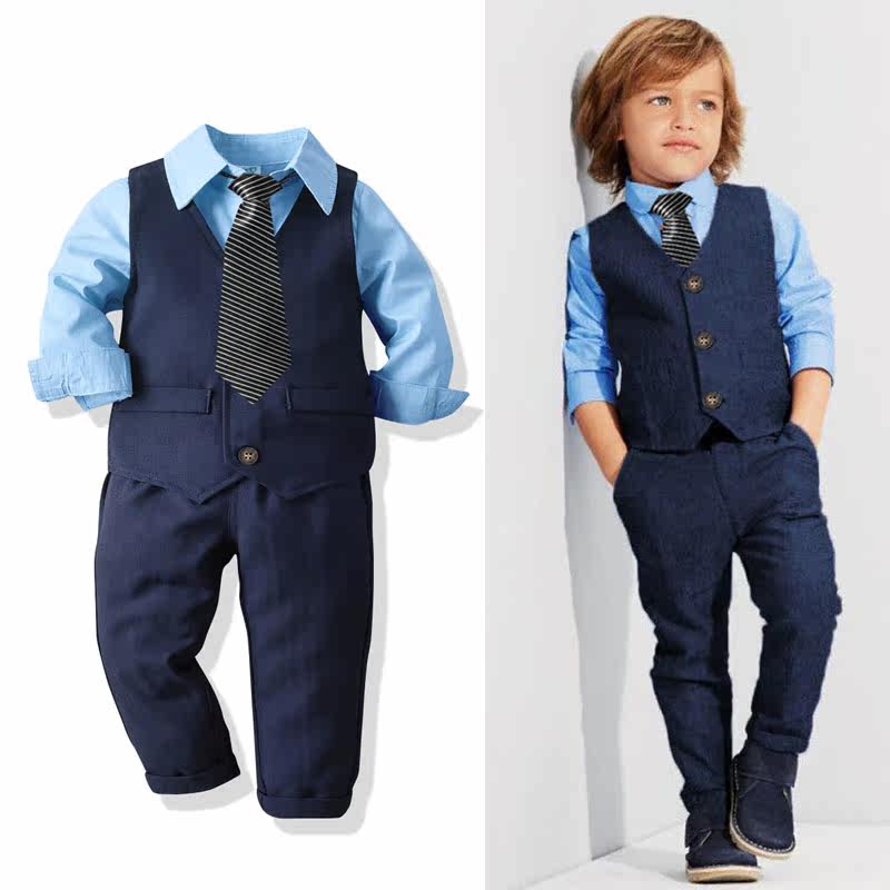Children's casual suit boys gentleman English dress children's clothing 3-6 years old college style suit suit suit New