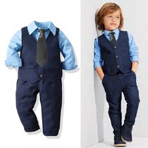 Childrens casual suit boys gentleman English dress childrens clothing 3-6 years old college style suit west clothing New