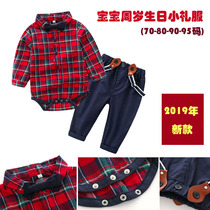 Photography baby jumpsuit spring and autumn foreign trade boy suit dress British style 2019 new strap pants