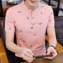 Short sleeve mens t-shirt 2022 Summer new standings Personality of clothes Mens trends Half-sleeve small shirts Korean version of the wave