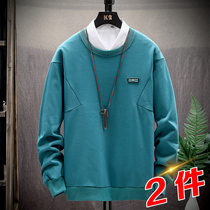 ins loose round collar long sleeve t-shirt sweatshirt men 2022 spring fall new section Shirt Tide Blouses Round Collar Body