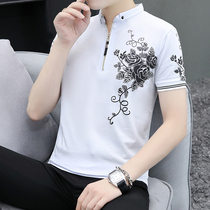 Summer 2019 new mens short sleeve t-shirt trend V collar half sleeve Korean cotton Tide brand clothes slim body