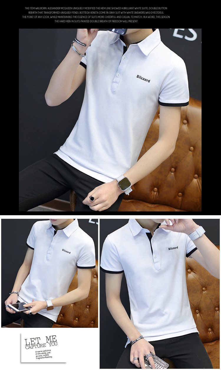 2018 mùa hè mới bông của nam giới Paul Polo áo sơ mi quần áo xu hướng cơ thể 桖 ve áo ngắn tay t-shirt