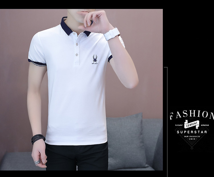 Hè 2018 phiên bản Hàn Quốc mới của xu hướng áo thun tay ngắn cổ áo cotton kinh doanh áo thun mỏng thời trang POLO áo thun nam polo