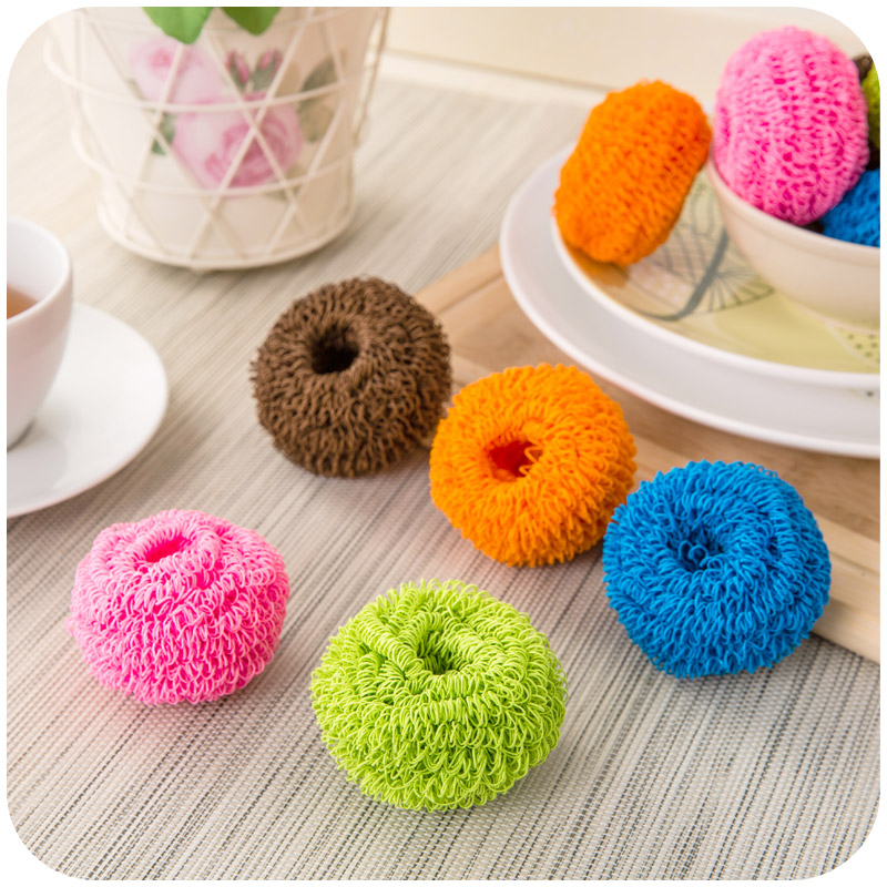 Kitchen colorful fiber cleaning ball Korean non-stick pot special steel ball washing dishes and pots non-stick oil brush pot