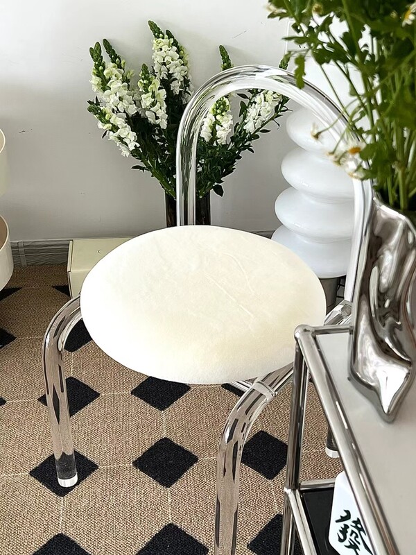 Acrylic Chair Dressing Stool with Backrest Dining Table Chair Nordic Modern Minimalist Trendy Transparent Makeup Stool Acrylic Chair Dressing Stool with Backrest Dining Table Chair Nordic Modern Minimalist Trendy Transparent Makeup Stool