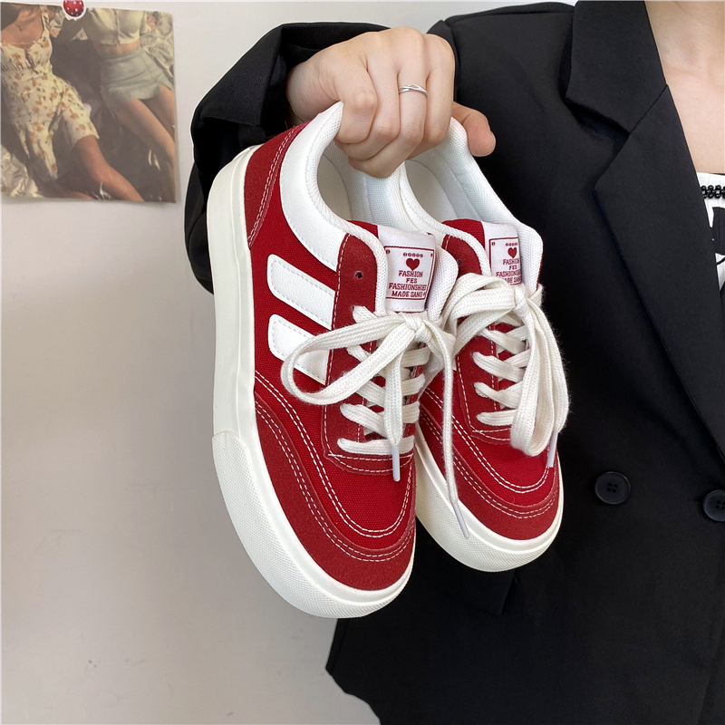 Korean Style Retro Canvas Shoes for Women, Breathable Student Shoes, Versatile Casual Sneakers, Hong Kong Style Niche Design White Shoes