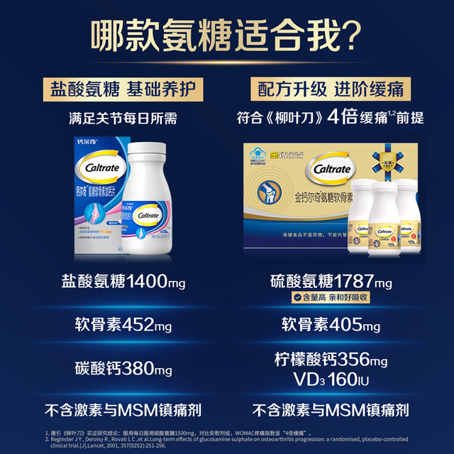 Golden Calcium 1787 Glucosamine Chondroitin Calcium Citrate Tablets Vitamin D for Middle-Aged and Elderly People to Strengthen Bones and Protect Joints