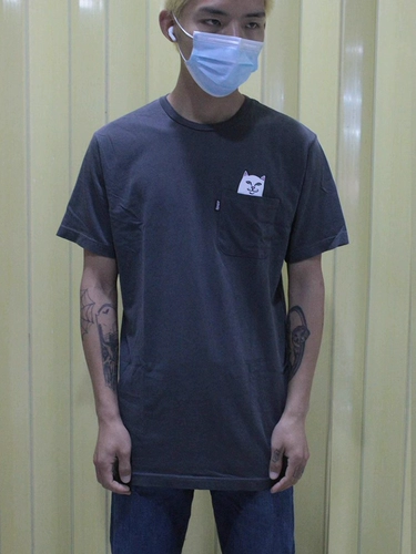 Противоречивая подлинная модная футболка бренда Ripndip, футболка из чистого хлопка с короткими рукавами, сделано в Мексике, кот на среднем пальце, средний кот