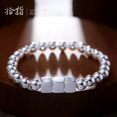 Silver hand men and women lettering custom 99 foot silver chain simple sterling silver bracelet couple Valentine's Day gift