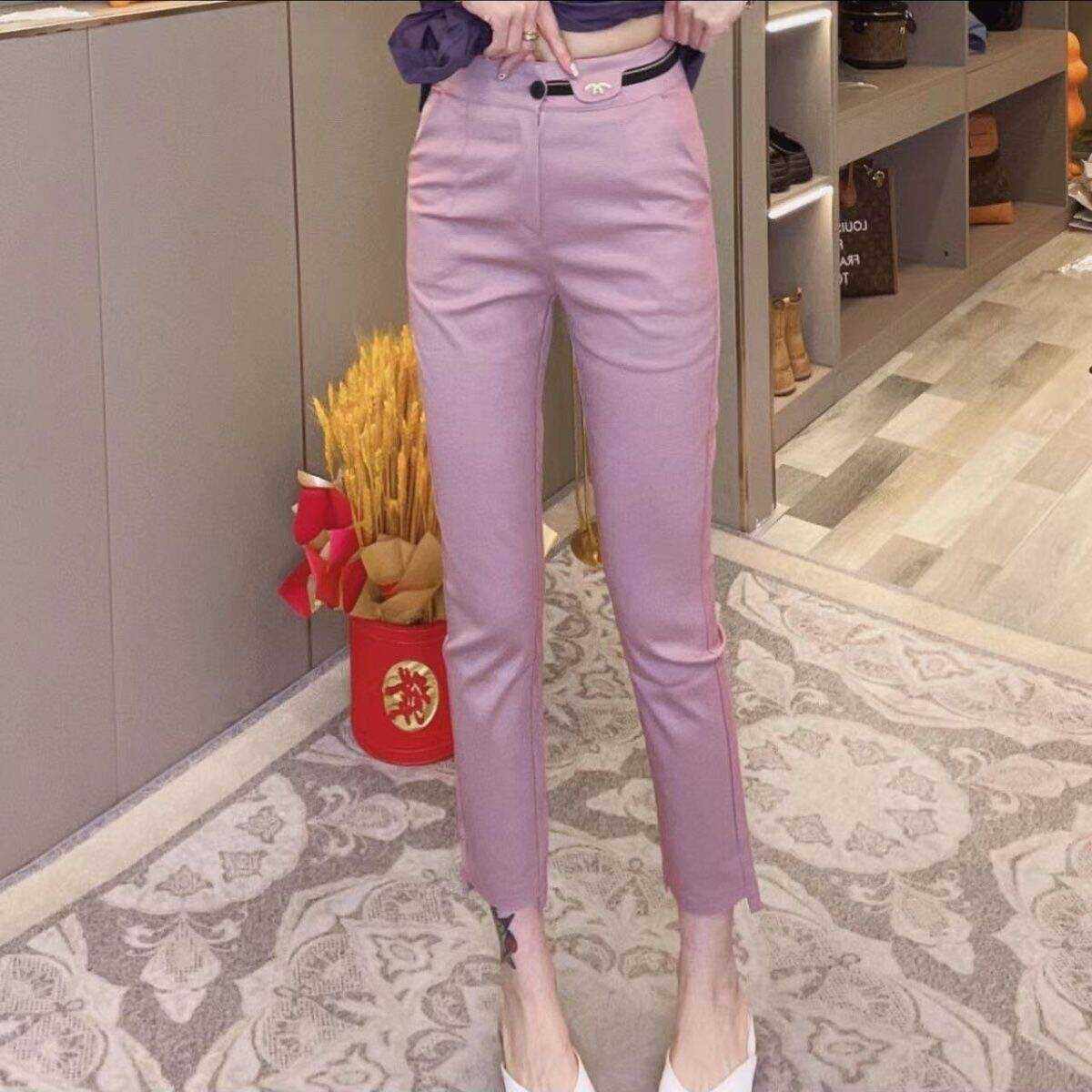 2025 spring and summer new arrival! high waistslimming look women's pants,  korean style outwearcolorfulskinny jeans cigarette