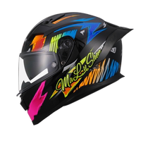 Personality double lens motorcycle helmet Four Seasons universal locomotive full helmet big tail male Lady 3C certified safety helmet