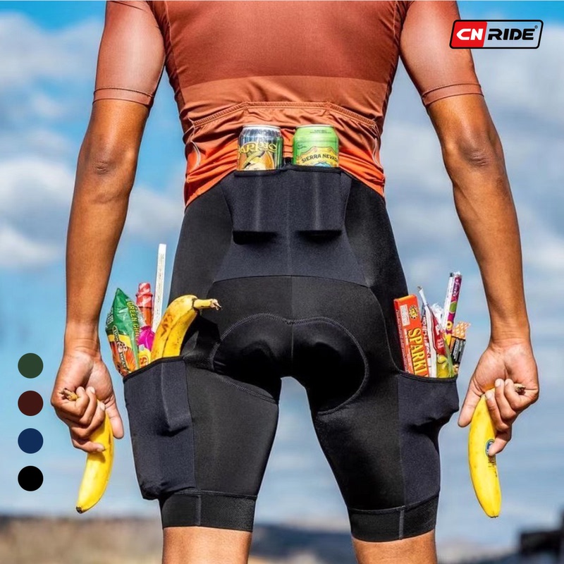 Cr_Swat Summer 4-Pocket Road and Mountain Bike Bib Shorts Cycling Shorts Unisex Professional Long Pants