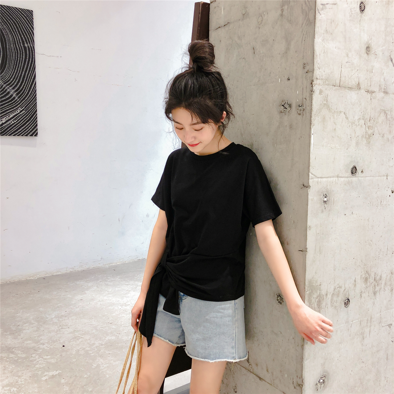 VK旗艦店 韓系個性不規則T恤短袖上衣