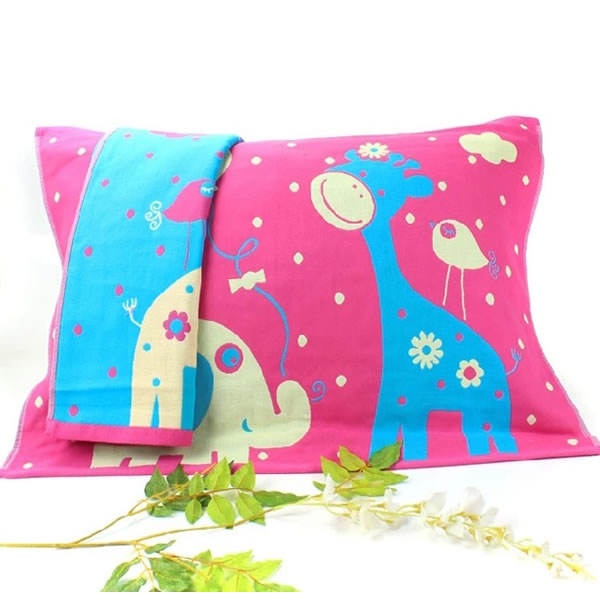 Hai hàng hóa ba lớp khăn gạc gối người lớn cặp gối bông 50 * 75 cm 4 đôi khăn choàng gối