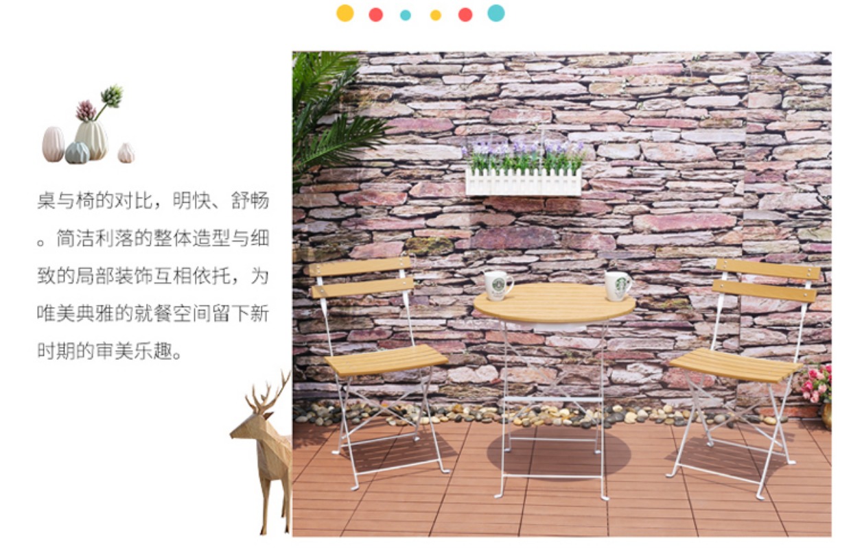 Bàn ghế ngoài trời patio đồ nội thất giải trí Bàn ghế nhựa rèn sắt chống ăn mòn ban công ngoài trời sáng tạo gấp bàn ghế ngoài trời bàn ghế ban công nhỏ